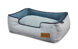 Houndstooth Lounge Bed in Light Blue