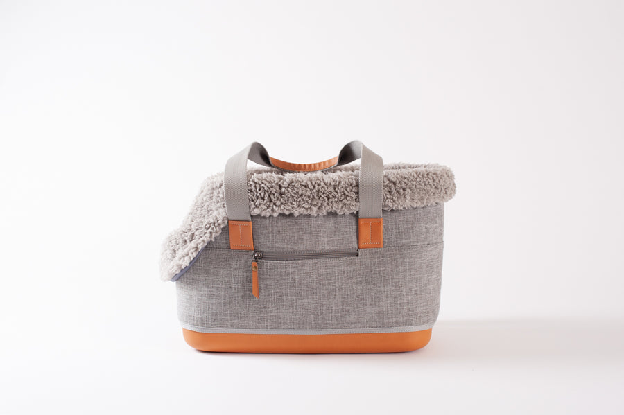 LeftPine x P.L.A.Y. Deluxe Dog Carrier - Gray side view