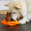 Load image into Gallery viewer, Hippity Hoppity Collection by P.L.A.Y. - Corgi trying to get the bunny toy out of the carrot
