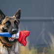 Load image into Gallery viewer, P.L.A.Y. Totally Touristy Eiffel Tower Dog Toy - medium sized toy picture in big dog&#39;s mouth
