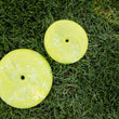 Load image into Gallery viewer, P.L.A.Y. ZoomieRex InfiniDisc - lime green both sizes shown on grass
